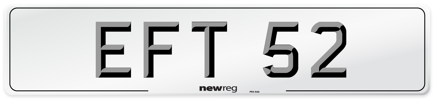 EFT 52 Number Plate from New Reg